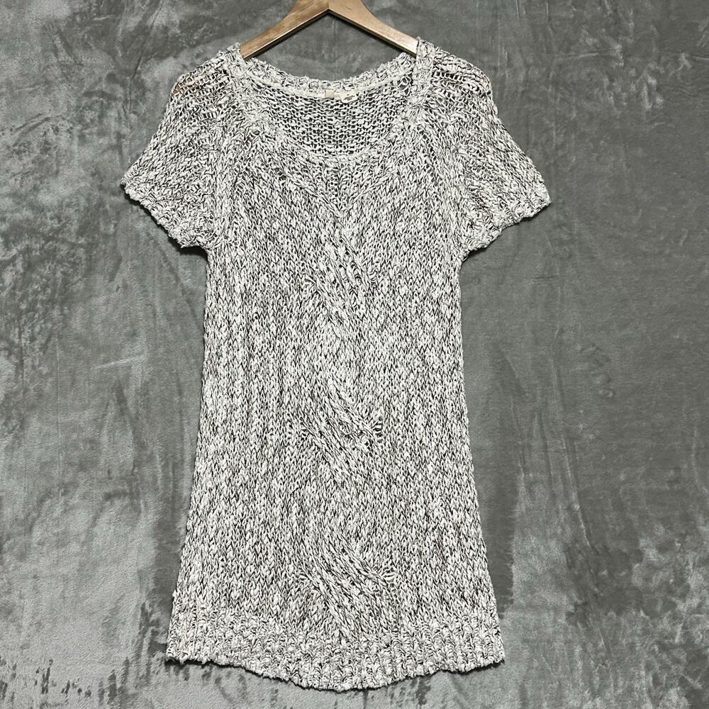 Anthropologie Moth Tunic Mini Dress Womens Size S White Ivory Knit Cottagecore - Picture 1 of 6